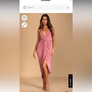 Lulu’s Surplice Dreamy Rose Dress